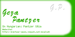geza pantzer business card
